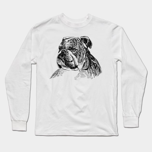 english bulldog Long Sleeve T-Shirt by VicaVeresk